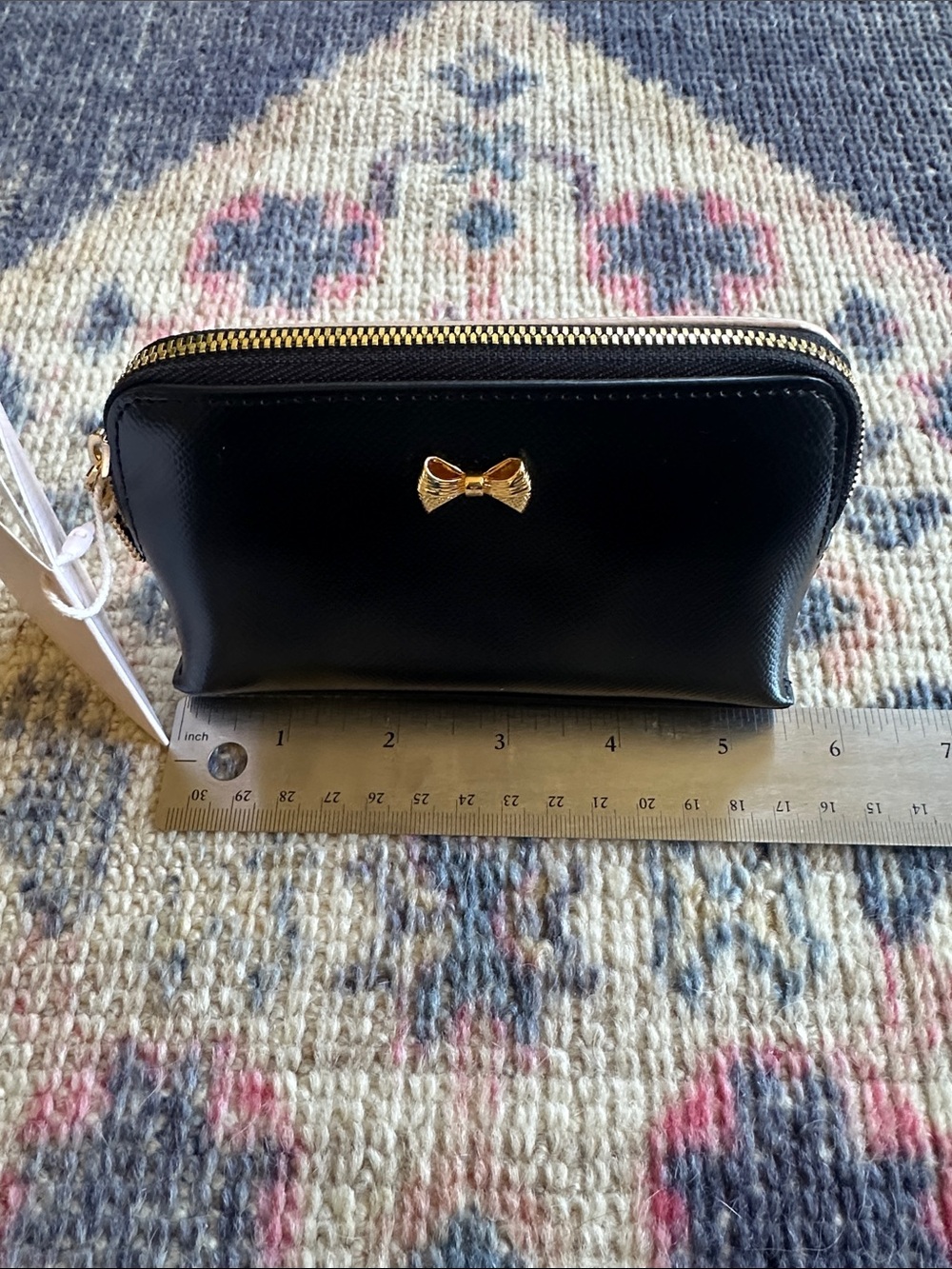 Ted Baker Black Cosmetic Pouch with Gold Bow